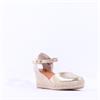 Wonders Ena Covered Espadrille Wedge - Gold Leather